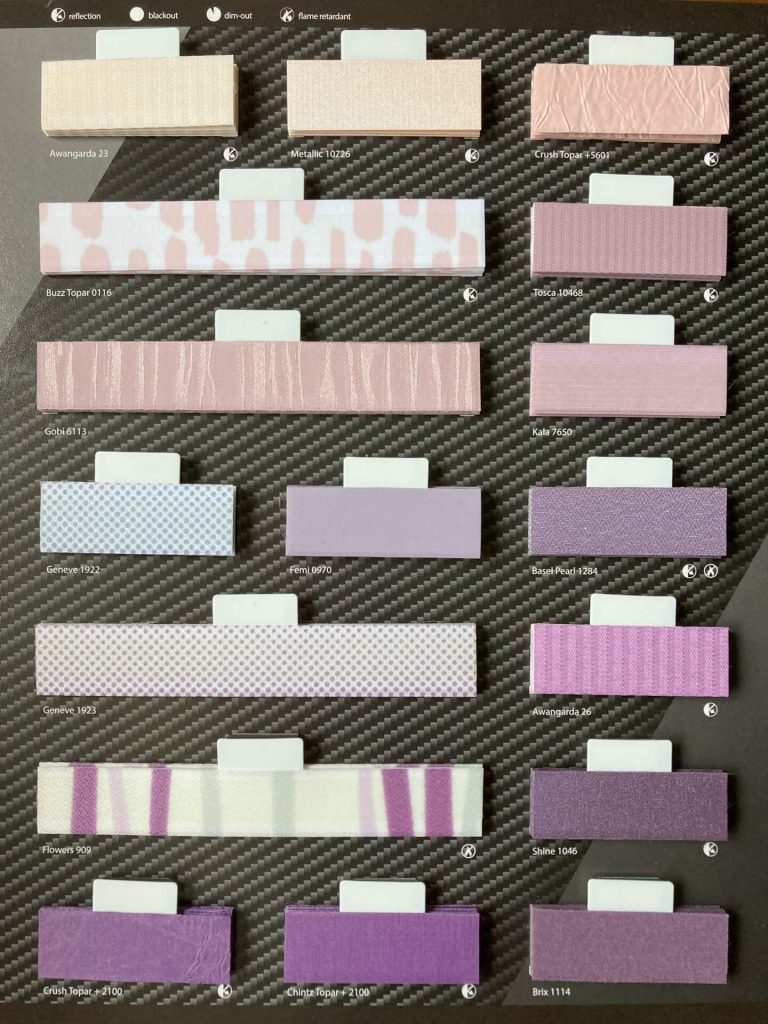 Plisy okienne różowe i fioletowe - paleta Purple fantasy 2 - FHU Tokarczyk Kraków